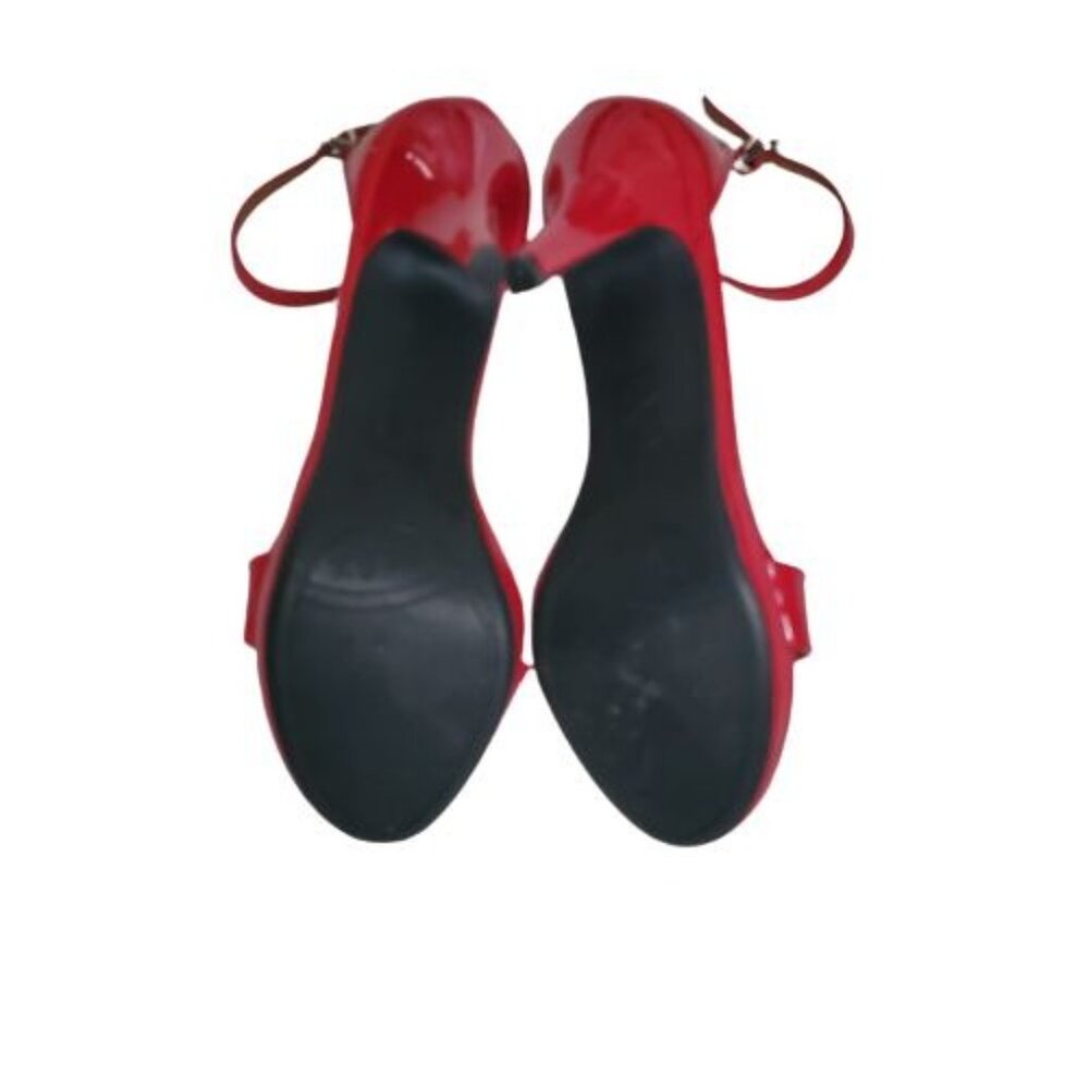 CM Women's Leather Ankle Strap Stiletto Heels Sandals Red‎ Size 9M - Picture 12 of 14